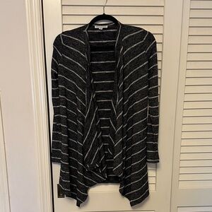 American Eagle Outfitters Black and Gray Striped Cardigan